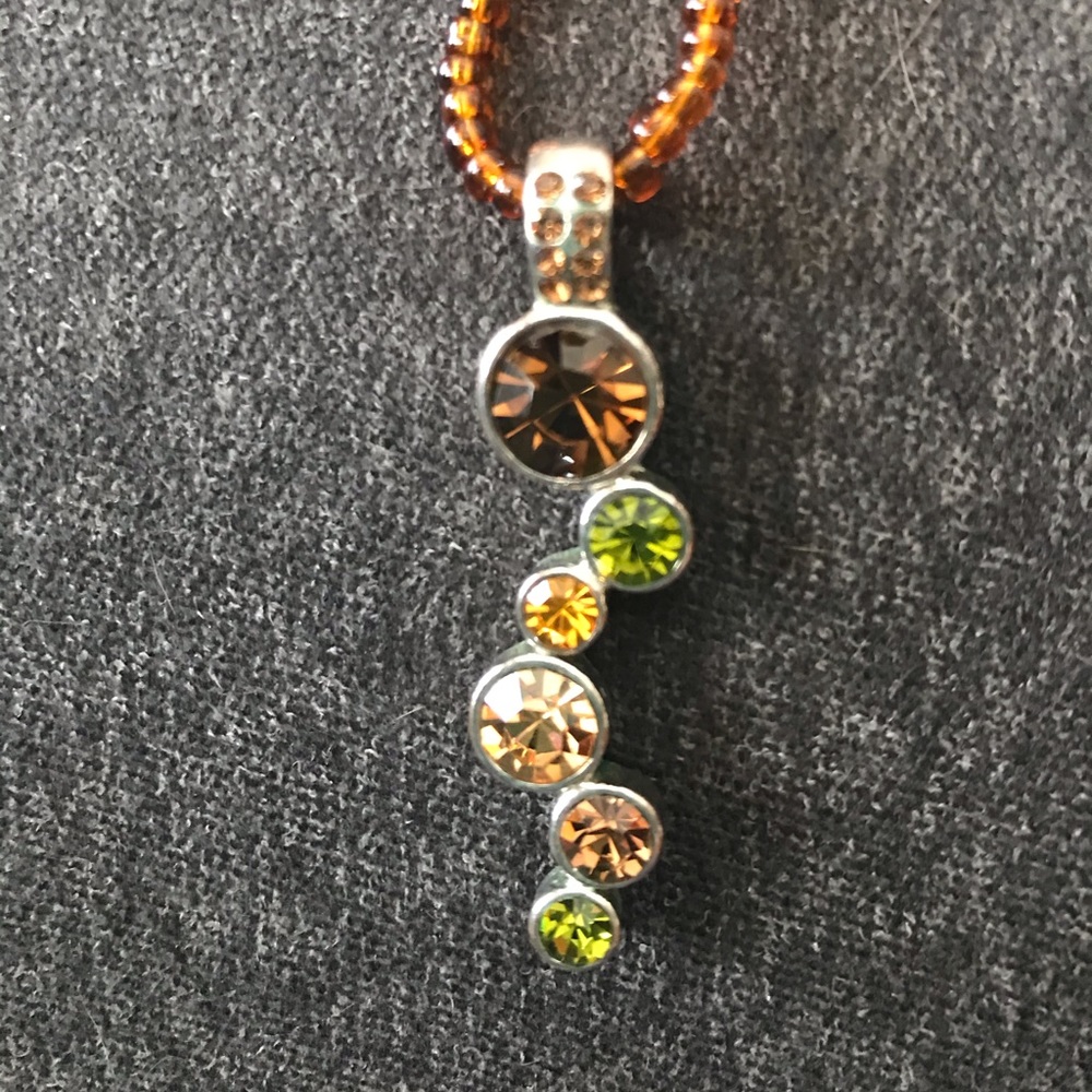 Lis Sophia green and brown stones necklace